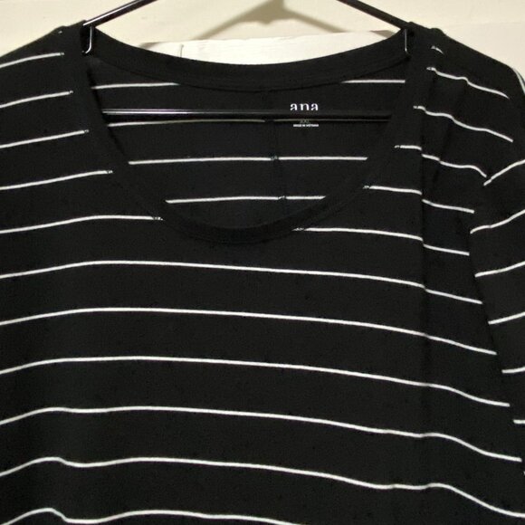 A.N.A., long sleeve black tunic w/white stripes, size XXL - Picture 2 of 9
